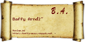 Baffy Arnó névjegykártya